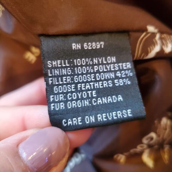 Triple F.A.T. Goose Brown Down Bomber Jacket Real Fur Hood Size M - Picture 8 of 11